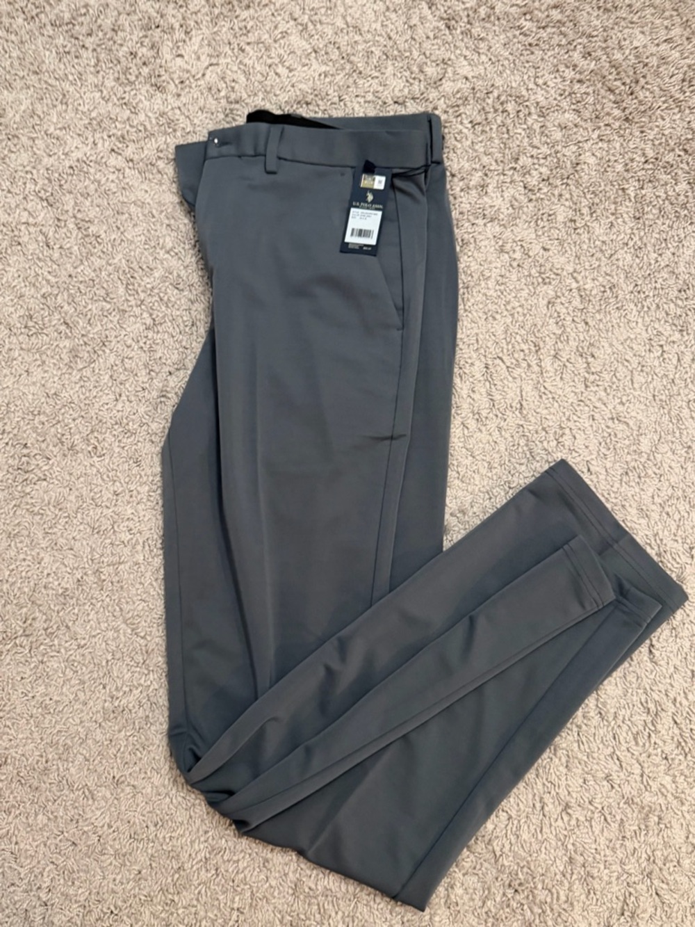 NWT Men's Polo Slim Fit Dress Pants in Dark Gray